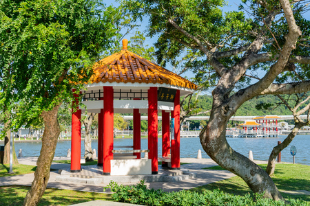 Taipei, DEC 18: Nature kiosk around Dahu Park on DEC 18, 2018 at Taipei, Taiwanのeditorial素材