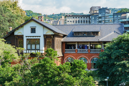 Taipei, JAN 5: Exterior view of the  Beitou Hot Spring Museum on JAN 5, 2019 at Taipeiのeditorial素材