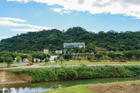Taipei, DEC 19: Morning view of Maokong station and cable cars on DEC 19, 2018 at Taipei, Taiwanのeditorial素材