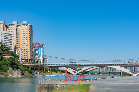 Taipei, DEC 28: Morning view of the famous Bitan Scenic area in Xindian District on DEC 18, 2018 at Taipei, Taiwanのeditorial素材