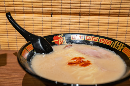 Taipei, DEC 18: Close up shot of a ramen of the famous Ichiran restaurant on DEC 18, 2018 at Taipeiのeditorial素材