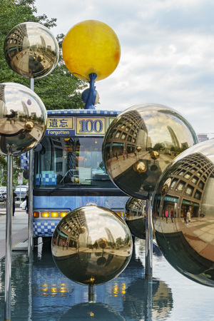 Taipei, JAN 4: Exterior view of the famous Jimmy's Moon Bus on JAN 4, 2019 at Taipeiのeditorial素材