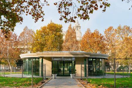 Budapest, NOV 10: Beautiful autumn landscape around Liberty Square on NOV 10, 2018 at Budapest, Hungaryのeditorial素材