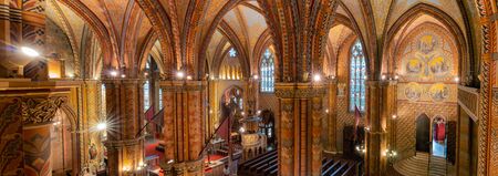 Budapest, NOV 9: Interior view of the famous Matthias Church on NOV 9, 2018 at Budapest, Hungaryのeditorial素材