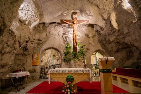 Budapest, NOV 11:  Interior view of the famous GellÃ©rt Hill Cave on NOV 11, 2018 at Budapest, Hungaryのeditorial素材