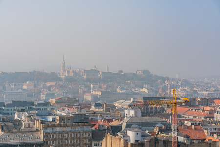 Afternoon aerial view of Budapest cityscape at Hungaryのeditorial素材