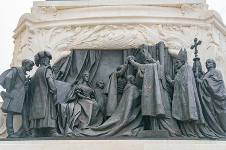 Exterior view of the statue of Hungarian Parliament Building at Budapest, Hungaryのeditorial素材