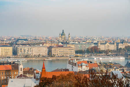 Afternoon aerial view of Budapest cityscape at Hungaryのeditorial素材