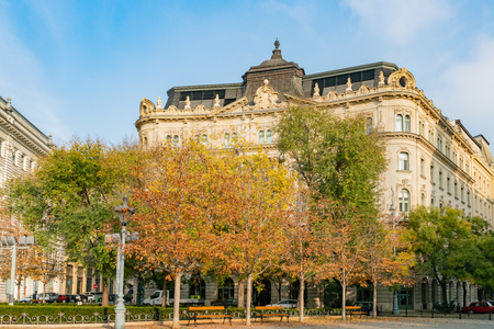 Budapest, NOV 10: Exterior view of Erste Bank fiÃ³k building on NOV 10, 2018 at Budapest, Hungaryのeditorial素材