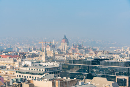 Afternoon aerial view of Budapest cityscape at Hungaryのeditorial素材