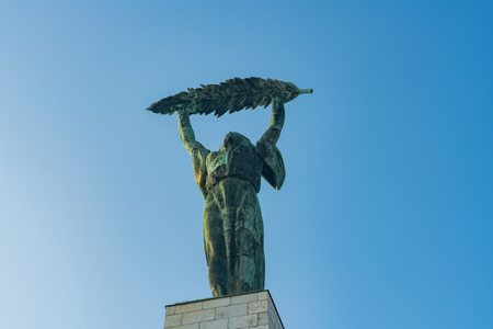 Sunny view of the famous Liberty Statue at Budapest, Hungaryのeditorial素材