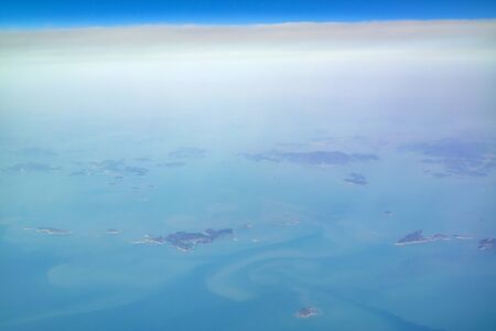 Aerial view of the beautiful Chodo-ro at South Koreaの写真素材