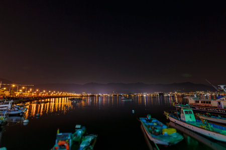 Busan, APR 2: Night view of a harbour at Jinhae on APR 2, 2014 at Busan, South Korea