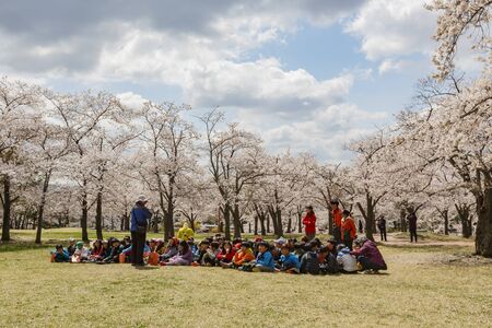 Busan, APR 4: Many kids having a field trip in the famous Bulguksa temple on APR 4, 2014 at Busan, South Koreaのeditorial素材