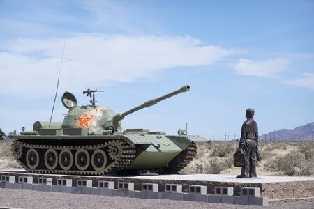 Yermo, JUN 10: The famous 64 Art displaying in Liberty Sculpture Park on JUN 10, 2019 at Liberty Sculpture Park, Yermo, Californiaのeditorial素材