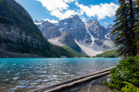 Beautiful landscape of Moraine Lake at Banff National Park, Canadaの写真素材