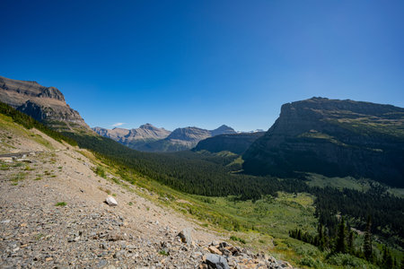 landscape around Logan Pass at Glacier National Park, Montana
