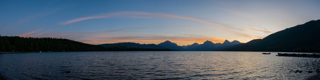 Beautiful sunrise of the Lake Mcdonald at Glacier National Park, Montana