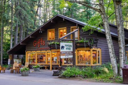 Montana, AUG 29: Gift shop of Lake Mcdonald on AUG 29, 2019 at  Montanaのeditorial素材