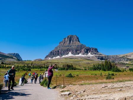 Montana, AUG 27: Beautiful landscape around Logan Pass on AUG 27, 2019 at Montanaのeditorial素材