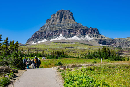 Montana, AUG 27: Beautiful landscape around Logan Pass on AUG 27, 2019 at Montanaのeditorial素材