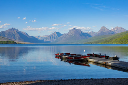 Beautiful landscape around Lake Mcdonald at Glacier National Park, Montanaのeditorial素材