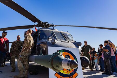 Las Vegas, NOV 17:  Sikorsky HH-60G Pave Hawk helicopter demo in USAF Air show at Nellis Air Force Base on NOV 17, 2019 at Las Vegas, Nevadaのeditorial素材