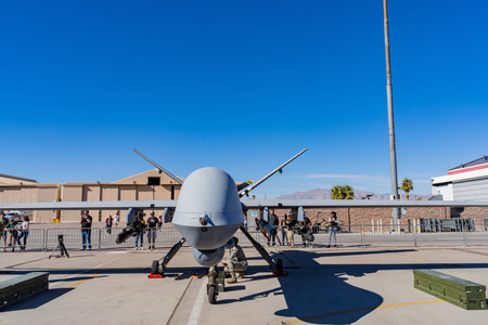 Las Vegas, NOV 17:  MQ-9 Reaper drone demo in USAF Air show at Nellis Air Force Base on NOV 17, 2019...