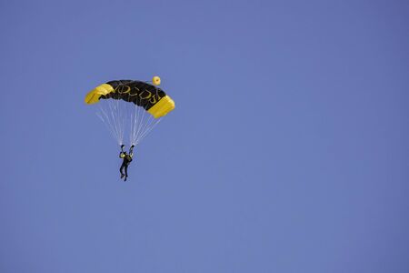 Las Vegas, NOV 17:  Army performance parachute show in USAF Air show at Nellis Air Force Base on NOV 17, 2019 at Las Vegas, Nevadaのeditorial素材