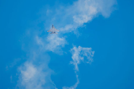 Las Vegas, NOV 17:  F-22 Raptor flying demo in USAF Air show at Nellis Air Force Base on NOV 17,...