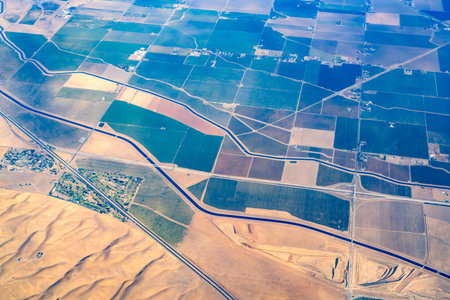 Aerial view of the San Joaquin County at California