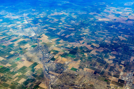Aerial view of the Stanislaus County at California