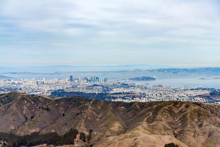 Aerial view of the San Francisco downtown area at California