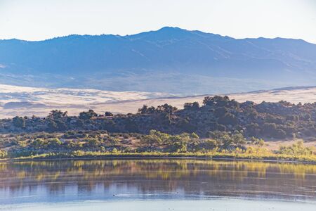 Beautiful landscape of Lake Henshaw at Californiaの写真素材