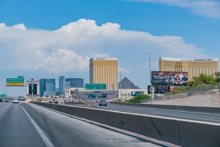 Las Vegas, AUG 15: Morning view of buildings, highway of strip on AUG 15, 2018 at Las Vegas, Hendersonのeditorial素材
