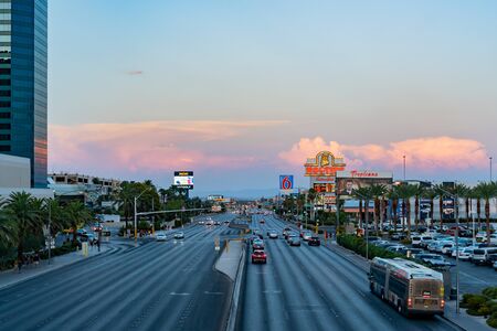 Las Vegas, AUG 15: Afternoon view of buildings on strip on AUG 15, 2018 at Las Vegas, Hendersonのeditorial素材