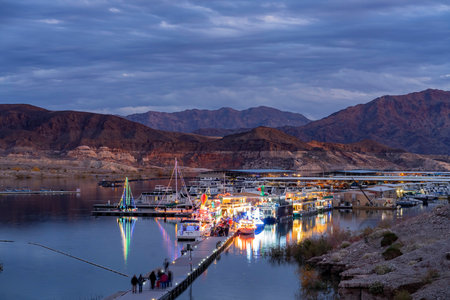 Las Vegas, DEC 14: Christmas Boat competition of Callville Bay Resort & Marina on DEC 14, 2019 at Las Vegas, Nevadaのeditorial素材