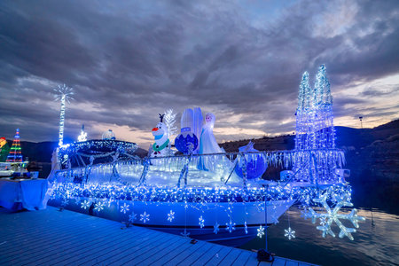 Las Vegas, DEC 14: Christmas Boat competition of Callville Bay Resort & Marina on DEC 14, 2019 at...