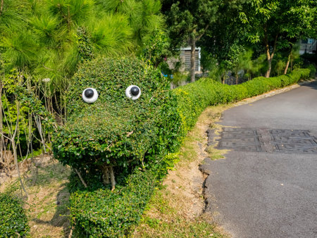Cute bush shape display in the  garden of the Surrounding of Monte Fort at Macau, China