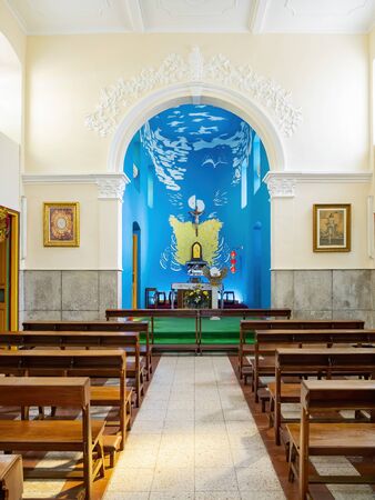 Macau, DEC 24: Interior view of the famous Chapel of St. Francis Xavier on DEC 24, 2019 at Macau, Chinaのeditorial素材