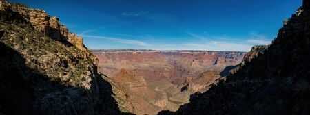 Beautiful landscape of the Bright Angel Trail, Grand Canyon National Park at Arizonaの写真素材