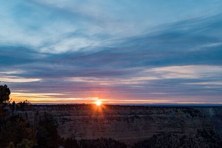 Beautiful sunset landscape of the Grand Canyon National Park at Arizonaの写真素材