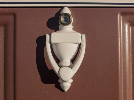 Exterior view of the cute security peep hole on a door at Arizona