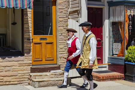 Baltimore, APR 24: Morning view of some traditional store  on APR 24, 2016 at Baltimore, USAのeditorial素材