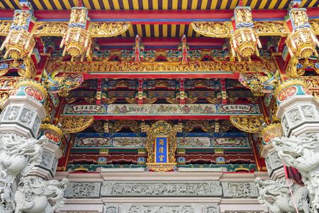 Yunlin, NOV 24: Exterior view of the Santiaolun Haiqing Temple on NOV 24, 2013 at Yunlin, Taiwanのeditorial素材