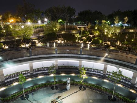 Taipei, NOV 28: Night view of the Daan Forest Park metro station on NOV 28, 2013 at Taipei, Taiwanのeditorial素材