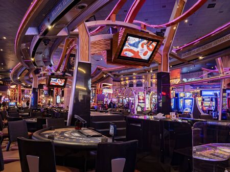 Las Vegas, DEC 28: Interior view of the New York New York Hotel & Casino on DEC 28, 2019 at Las Vegas, Nevadaのeditorial素材