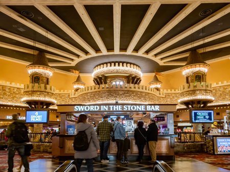 Las Vegas, DEC 28: Interior view of the famous Excalibur Hotel & Casino on DEC 28, 2019 at Las Vegas, Nevadaのeditorial素材