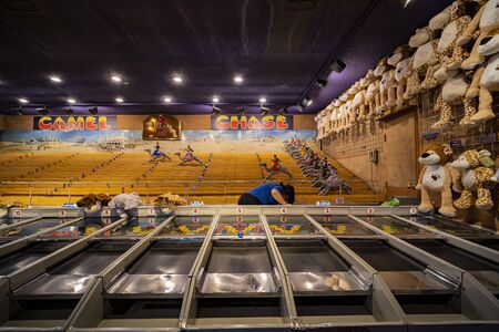 Las Vegas, JAN 4: Horse racing gambling machine in the famous Circus Circus Hotel & Casino on JAN 4, 2020 at Las Vegas, Nevadaのeditorial素材