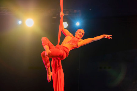 Las Vegas, JAN 4: Free Acrobatic Troupe show in the famous Circus Circus Hotel & Casino on JAN 4,...